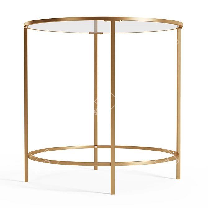 Modern Metal and Glass Side Table 3D model image 2