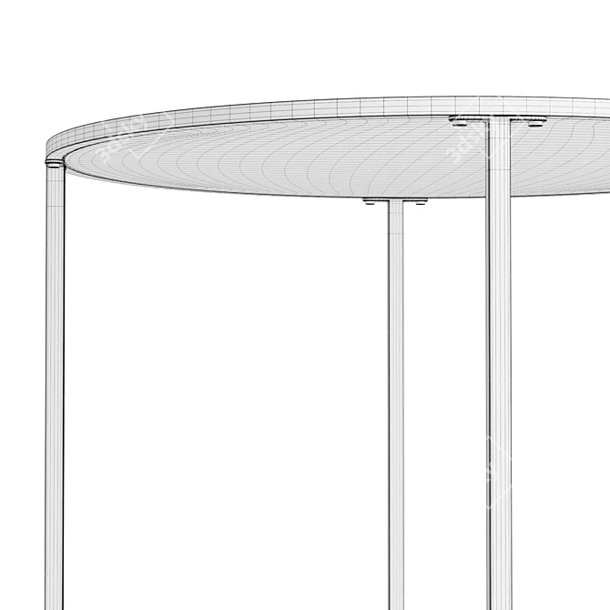 Modern Metal and Glass Side Table 3D model image 6