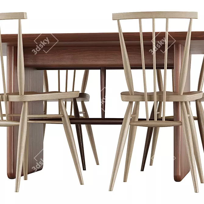 Ercolani Pennon Table & Chair Set 3D model image 4