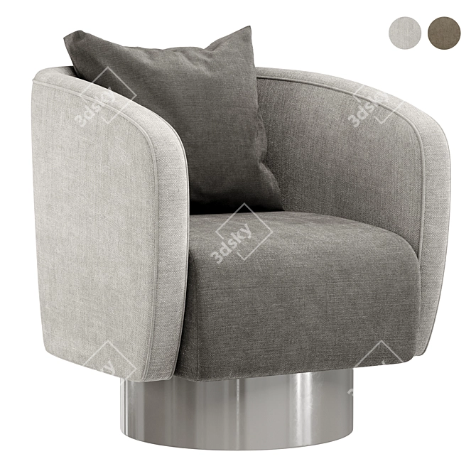 Stylish Club Her Armchair: Chic Comfort 3D model image 2