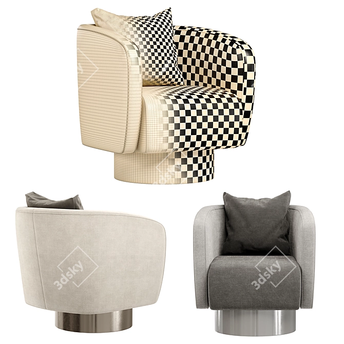 Stylish Club Her Armchair: Chic Comfort 3D model image 4