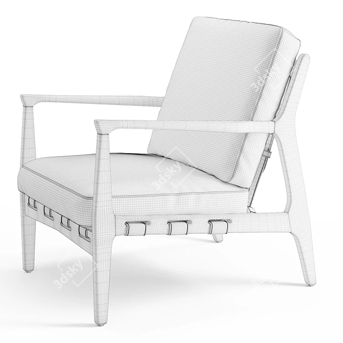 Modern Mixed Material Lanston Chair 3D model image 6