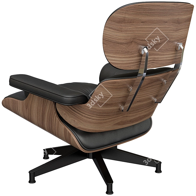 Modern Eames Lounge Chair & Ottoman 3D model image 3