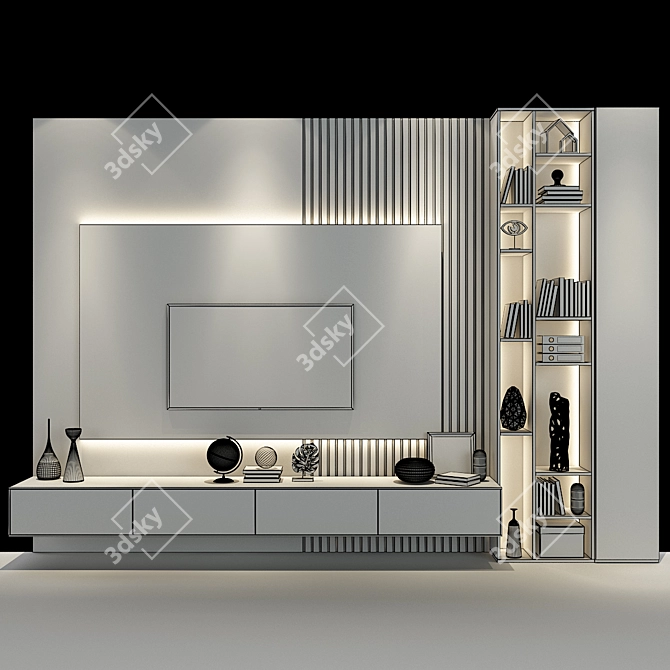 Sleek Storage Solution: Cabinet Furniture 0151 3D model image 2