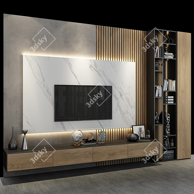 Sleek Storage Solution: Cabinet Furniture 0151 3D model image 3