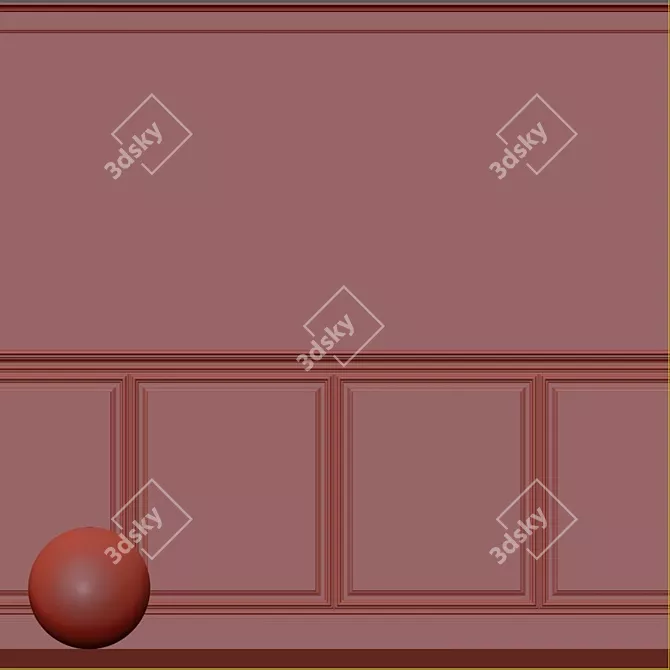 Decorative Plaster with Molding 3D model image 4