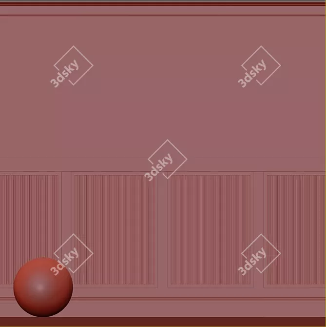 Elegant Plaster Molding 230 3D model image 4