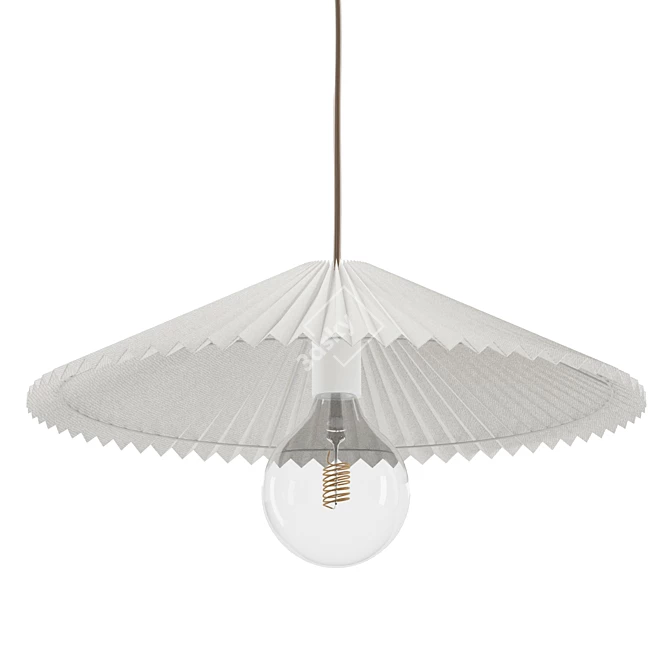 Retro Pleated Lamp Shade 3D model image 2