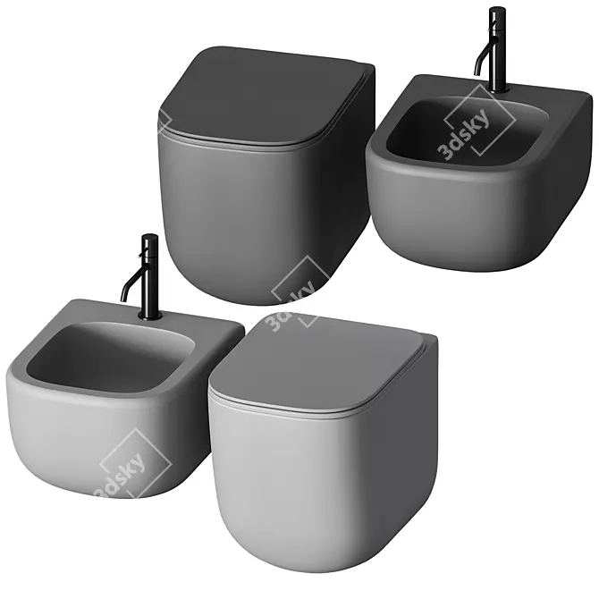 Ceramica Cielo ERA Wall-Hung Toilet&Bidet 3D model image 5