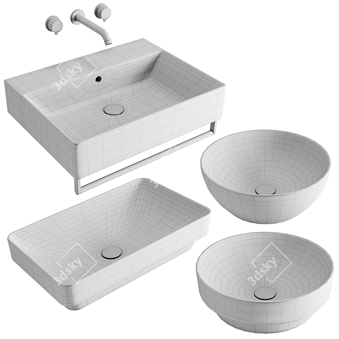 GSI ColorElements Washbasin Set: Quality, Reliability, Hygiene 3D model image 2