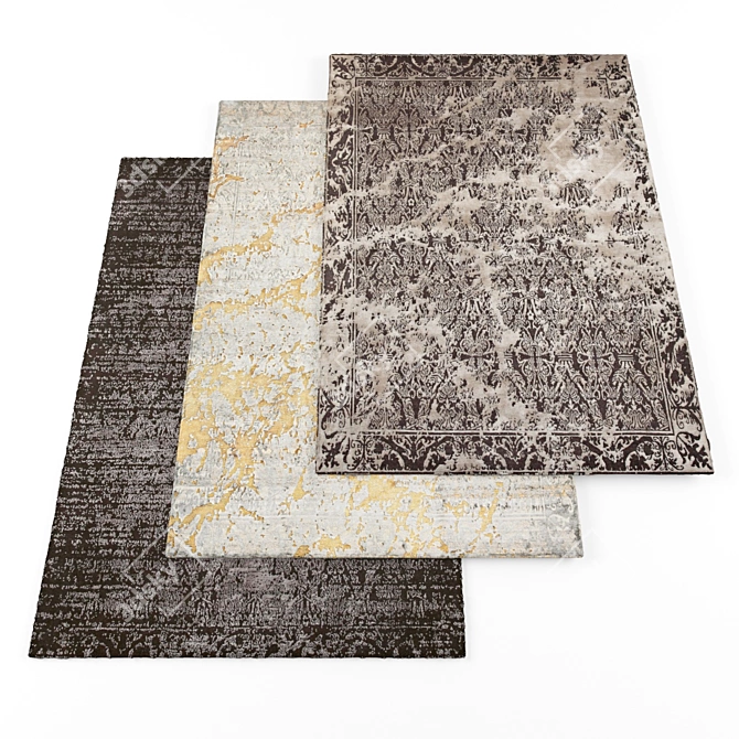 High-Resolution Rugs: 8 Textured Sets 3D model image 1