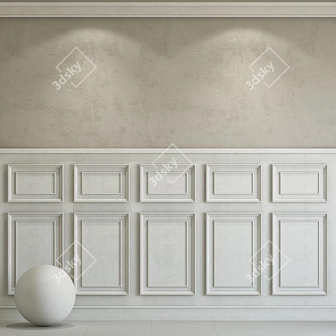 Elegant Plaster with Molding 3D model image 1