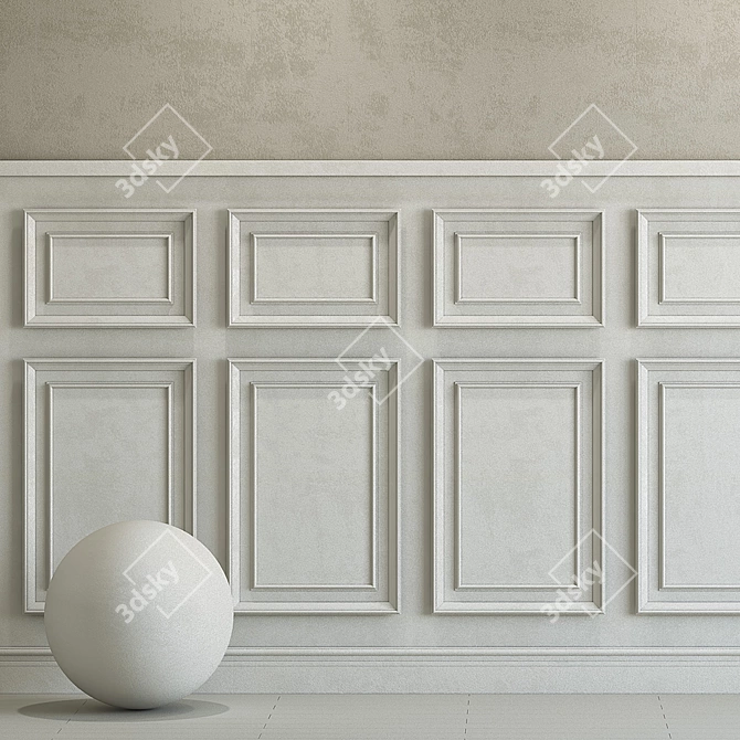 Elegant Plaster with Molding 3D model image 2