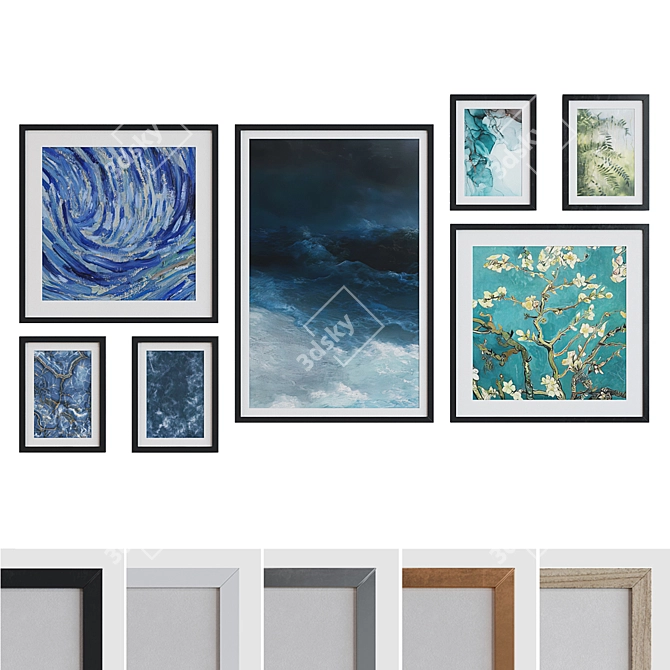 Modern Art Picture Frame Set 3D model image 1