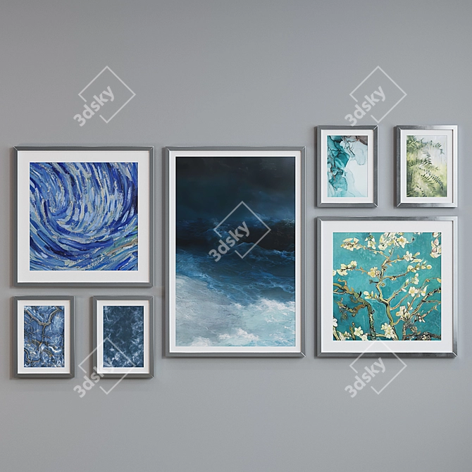 Modern Art Picture Frame Set 3D model image 5