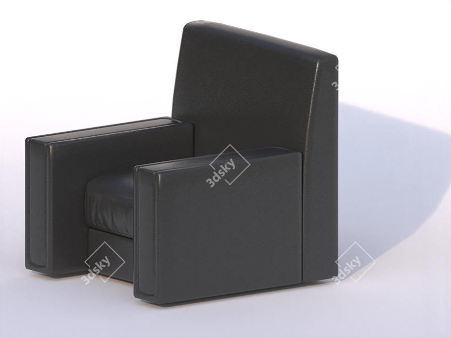 Luxe Leather Armchair 3D model image 2