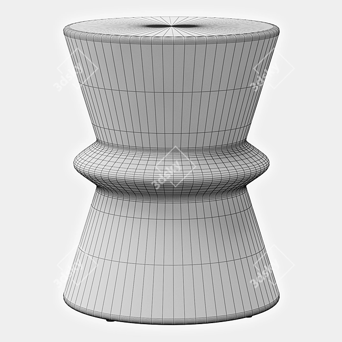 Ceramic Ringed Garden Stool: Stylish & Durable 3D model image 2