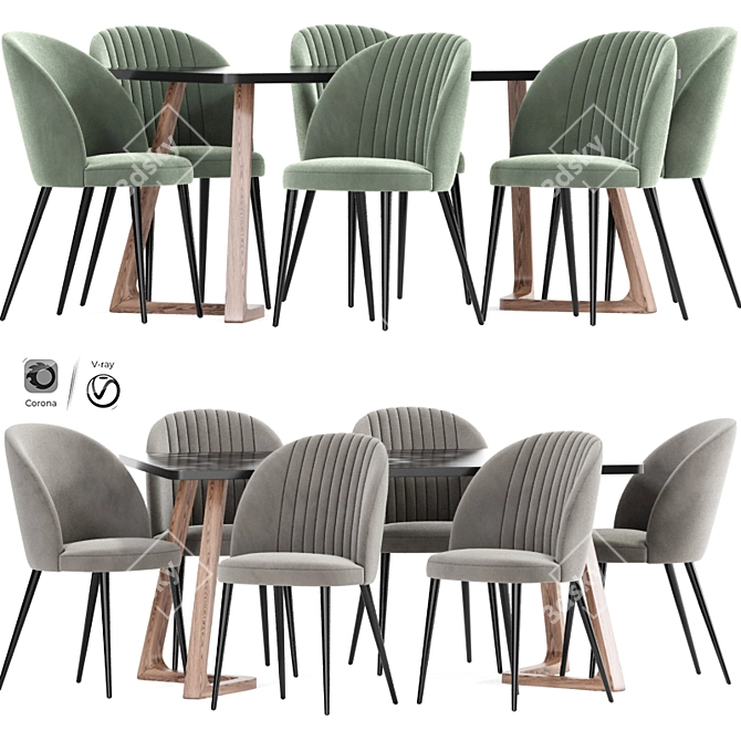 Archive Austen Dining Chair 3D model image 1