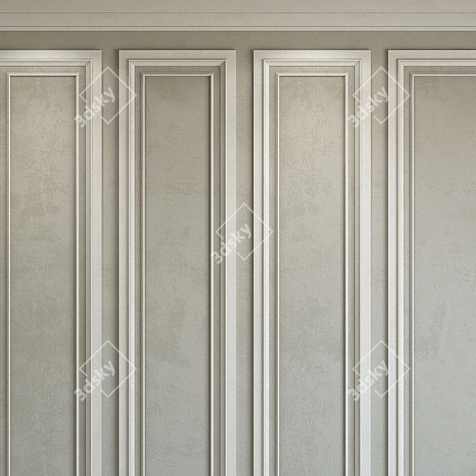 Elegant Plaster with Ornate Molding 3D model image 3