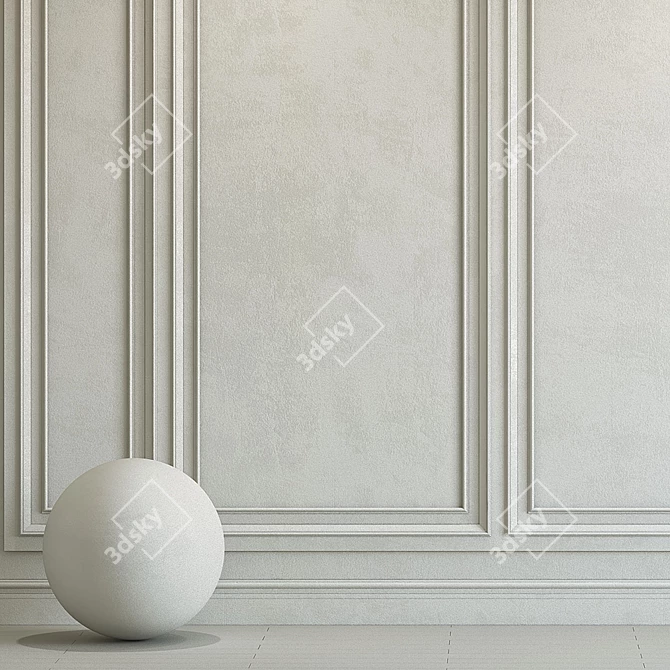 Elegant Plaster with Molding 3D model image 2