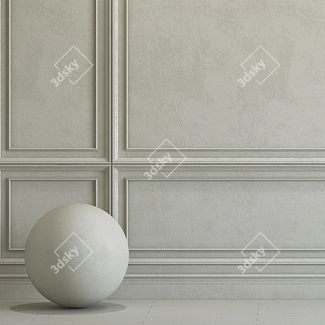 Elegant Molding Decorative Plaster 3D model image 2