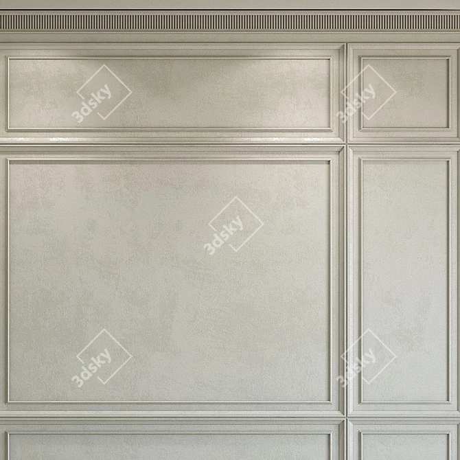 Elegant Molding Decorative Plaster 3D model image 3