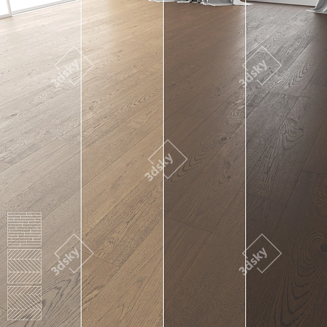 Title: Wood Floor Set - High-Quality 3D Model 3D model image 1