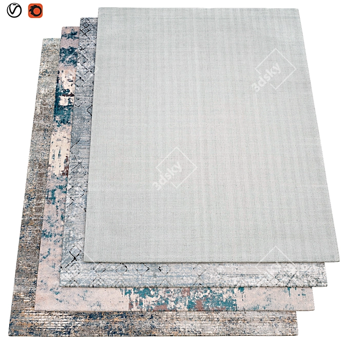 Luxury Textured Carpets | 200x300cm 3D model image 1