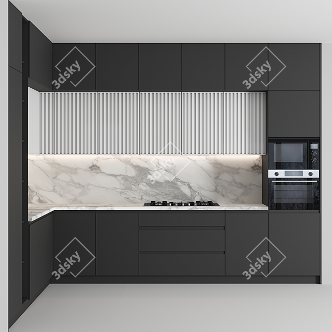 Modern 4k Kitchen Set 3D model image 2