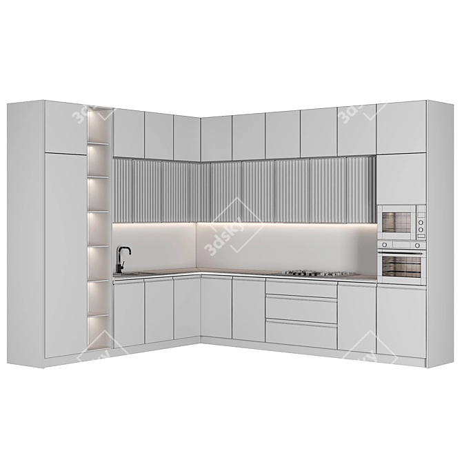 Modern 4k Kitchen Set 3D model image 5