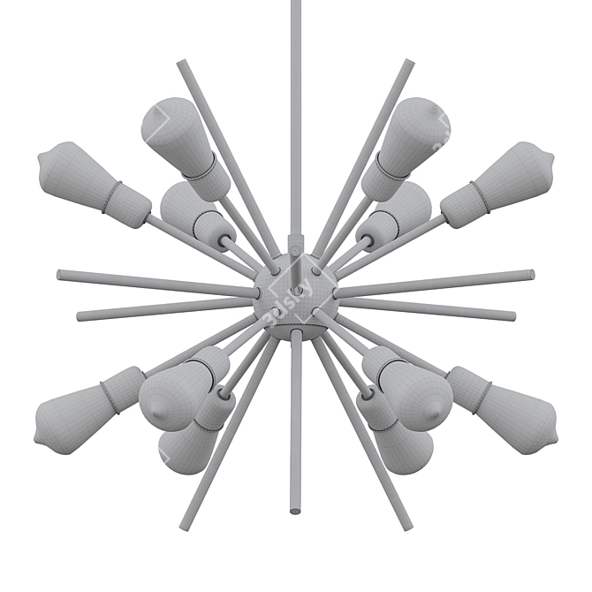 Louella 12: Modern Sputnik Chandelier 3D model image 2
