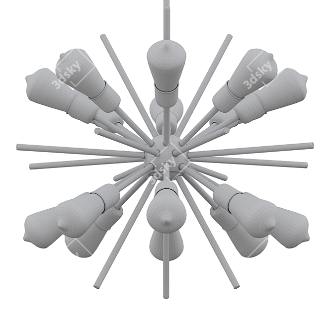 Modern Sputnik Chandelier: Louella 16 3D model image 2