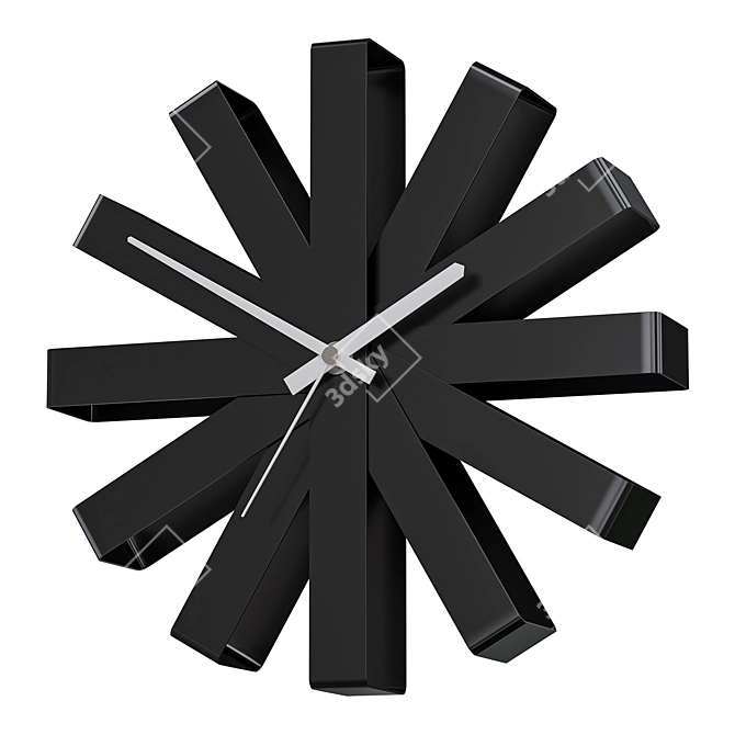 Elegant Ribbon Wall Clock 3D model image 2