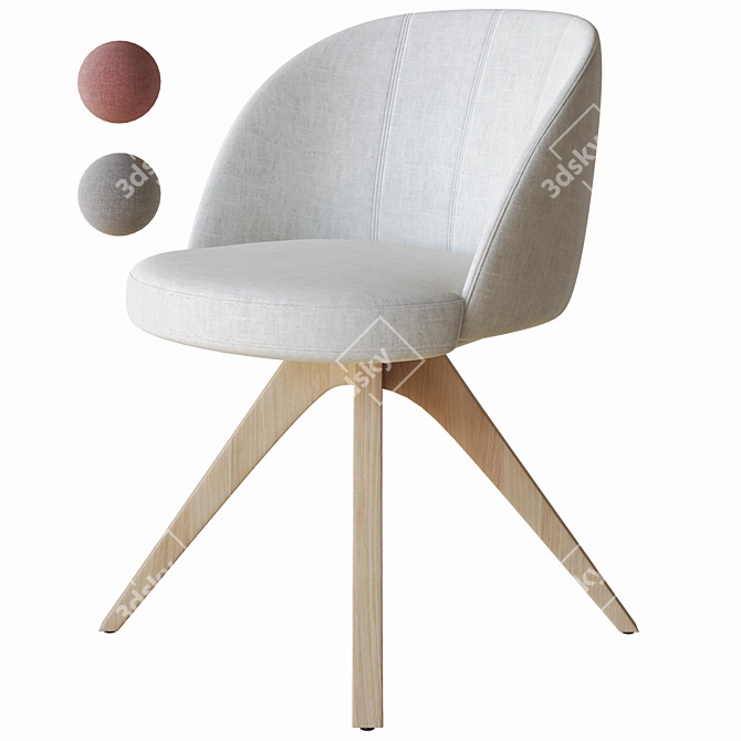 Rolf Benz 629 Chair: Iconic Comfort 3D model image 1