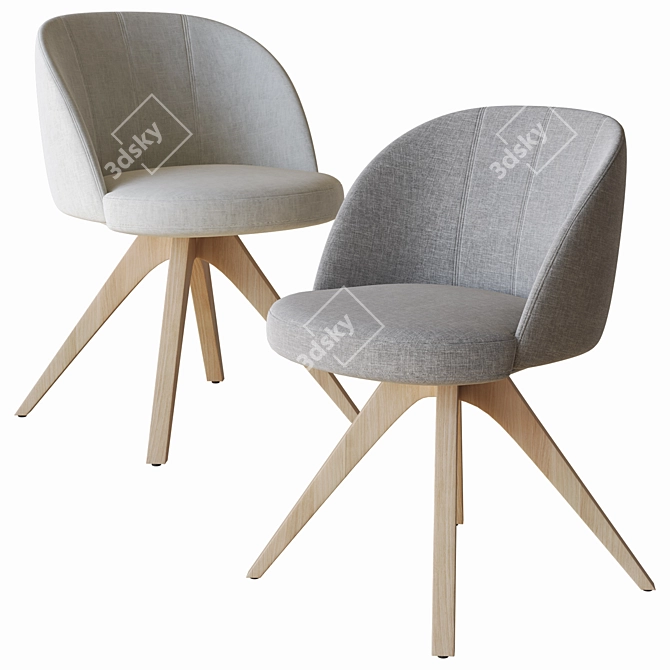 Rolf Benz 629 Chair: Iconic Comfort 3D model image 2