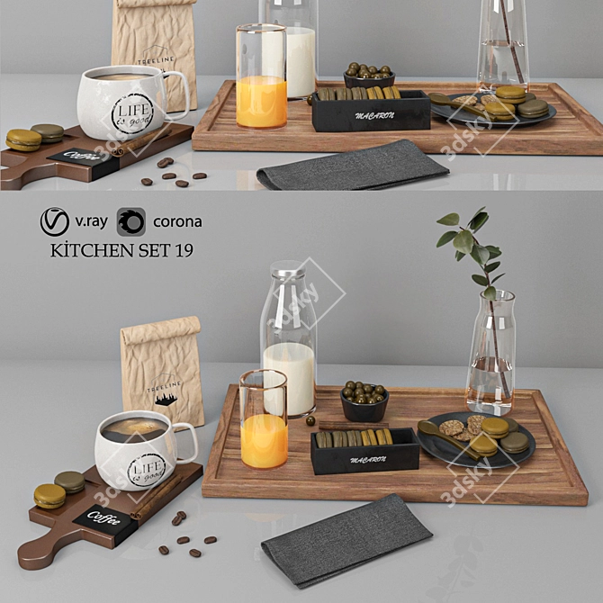 3ds Max 2015: High-Quality 3D Kitchen Set 3D model image 1