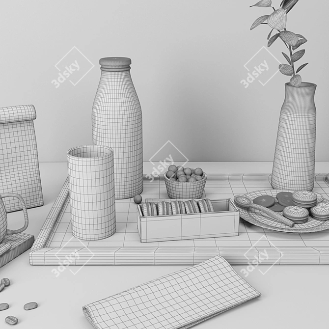 3ds Max 2015: High-Quality 3D Kitchen Set 3D model image 4