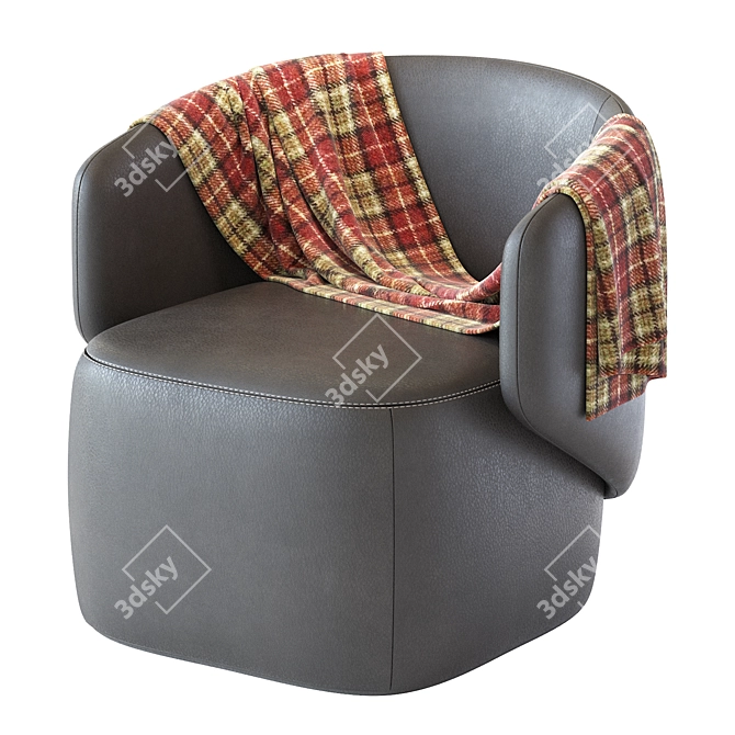 Elegant Crescent Armchair 3D model image 3