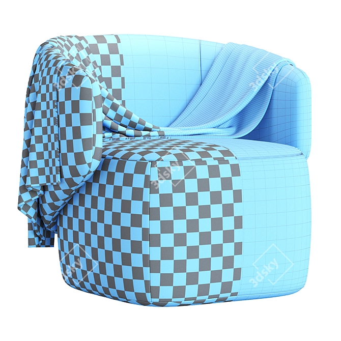 Elegant Crescent Armchair 3D model image 6