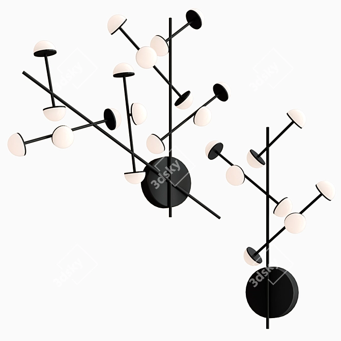 Hilvi Wall Light Fixture: Sleek Metal Design 3D model image 7