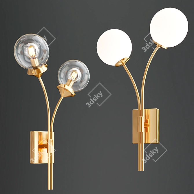 Elegant Gold Wall Lamps 3D model image 1