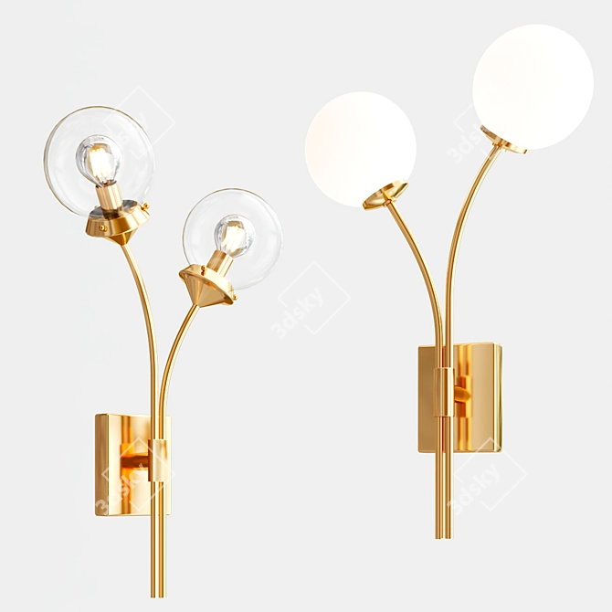 Elegant Gold Wall Lamps 3D model image 4