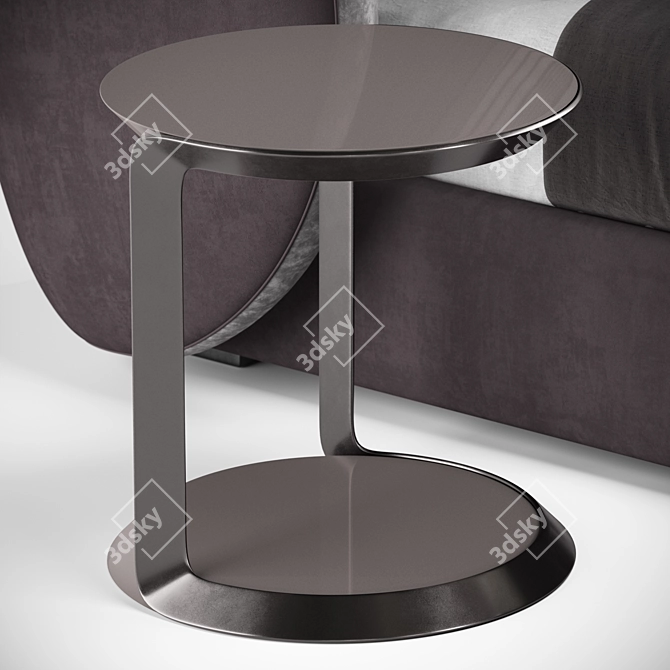 Modern Milano Bed & Side Table 3D model image 6