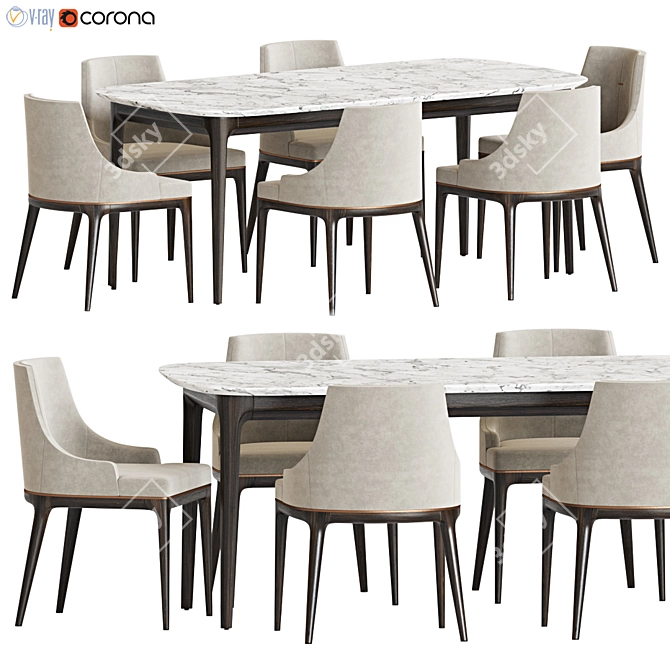 Modern 3D Dining Set - 125 3D model image 1