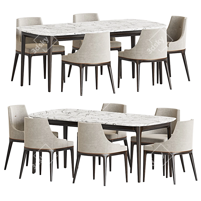 Modern 3D Dining Set - 125 3D model image 2