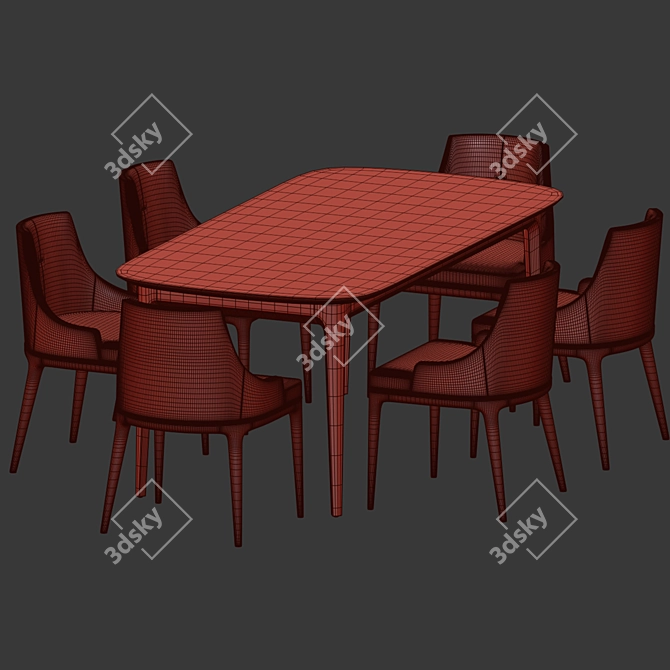 Modern 3D Dining Set - 125 3D model image 3