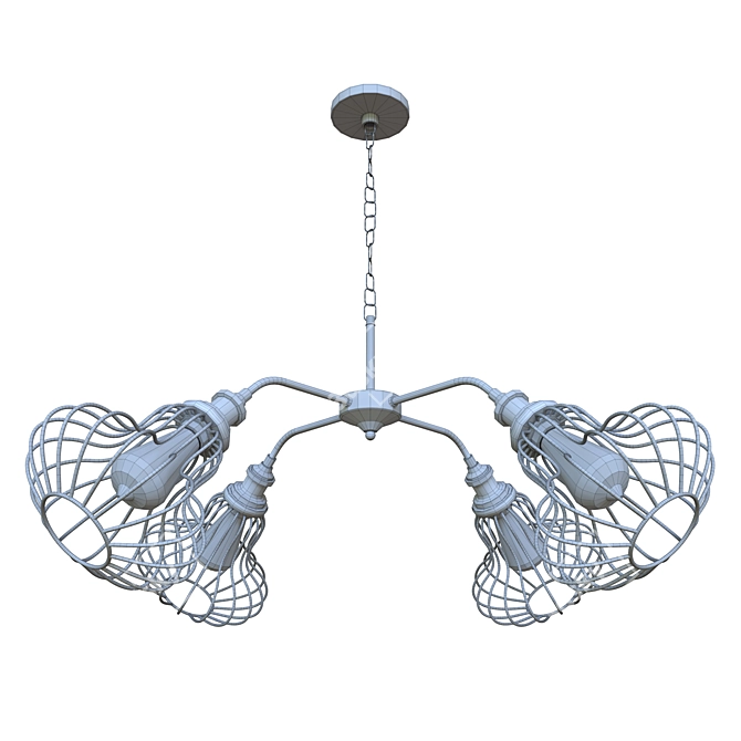 Elegant Black Pendant Chandelier 3D model image 2