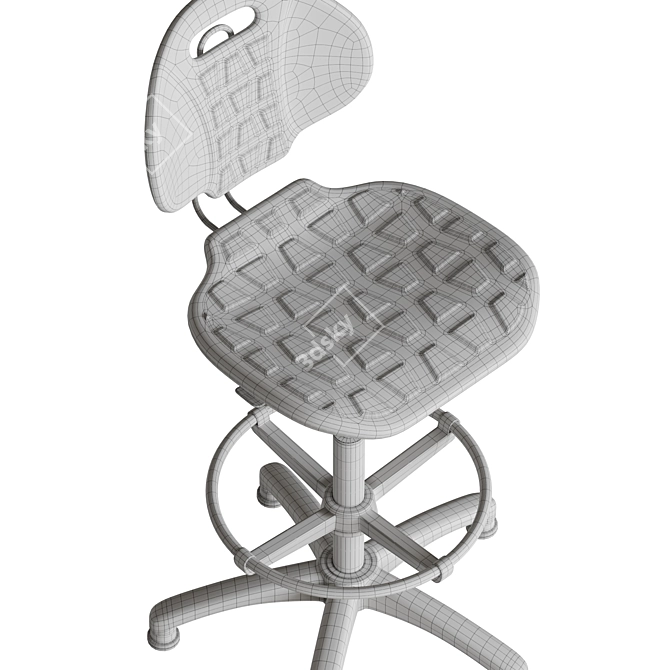 ErgoLab PU Adjustable Stool 3D model image 7