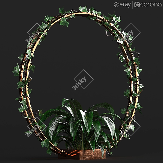 Circular Ivy Indoor Flower Pot 3D model image 1