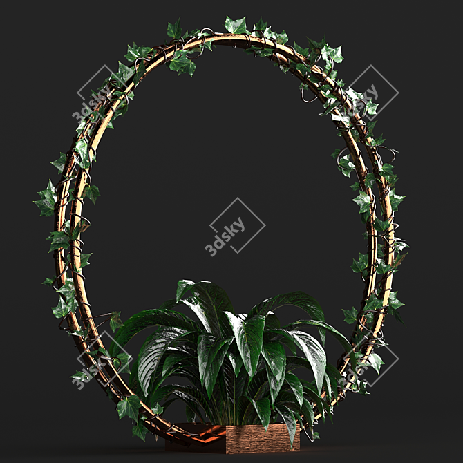 Circular Ivy Indoor Flower Pot 3D model image 5